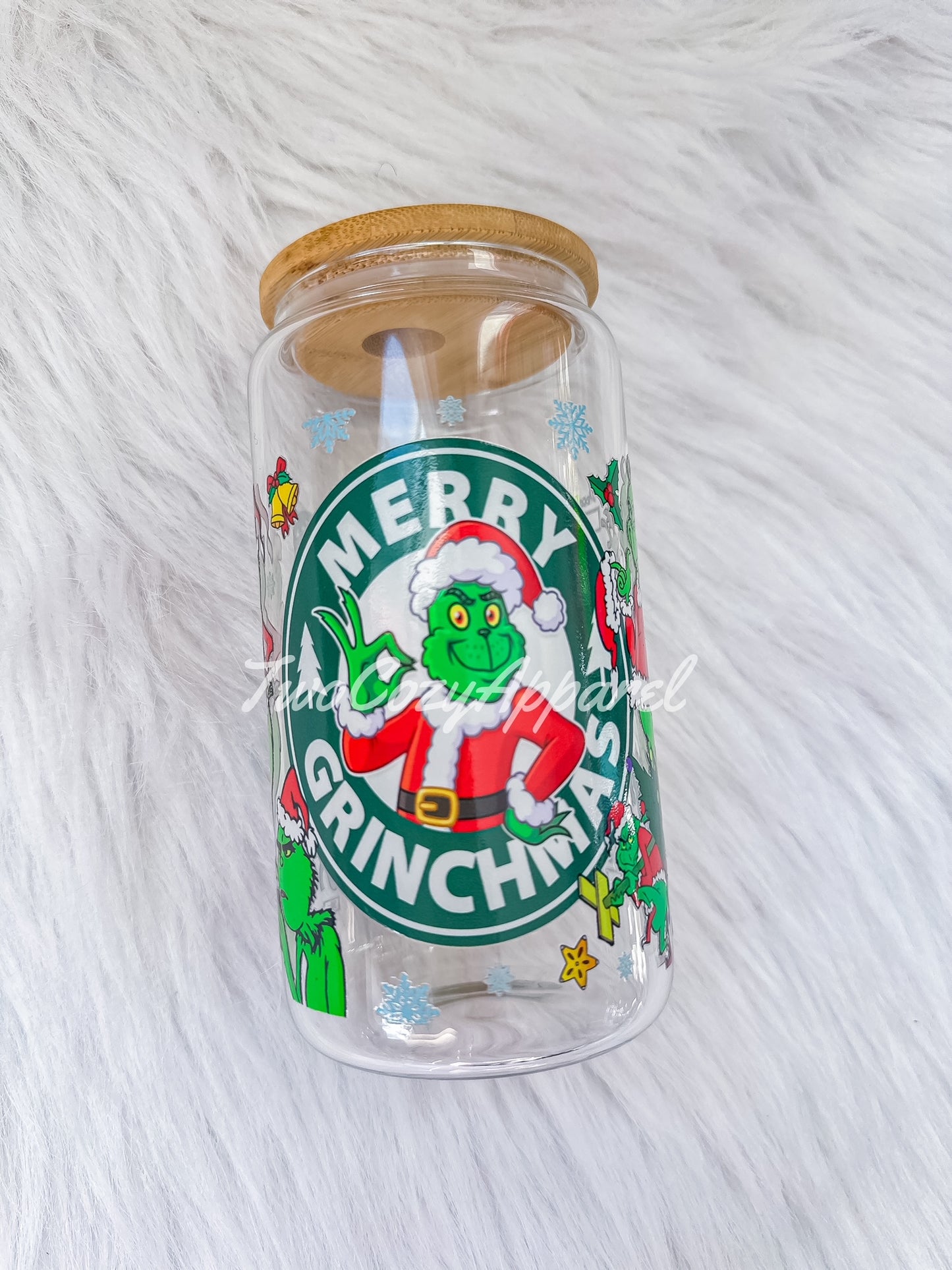 Grinchmas 16OZ Glass Cup