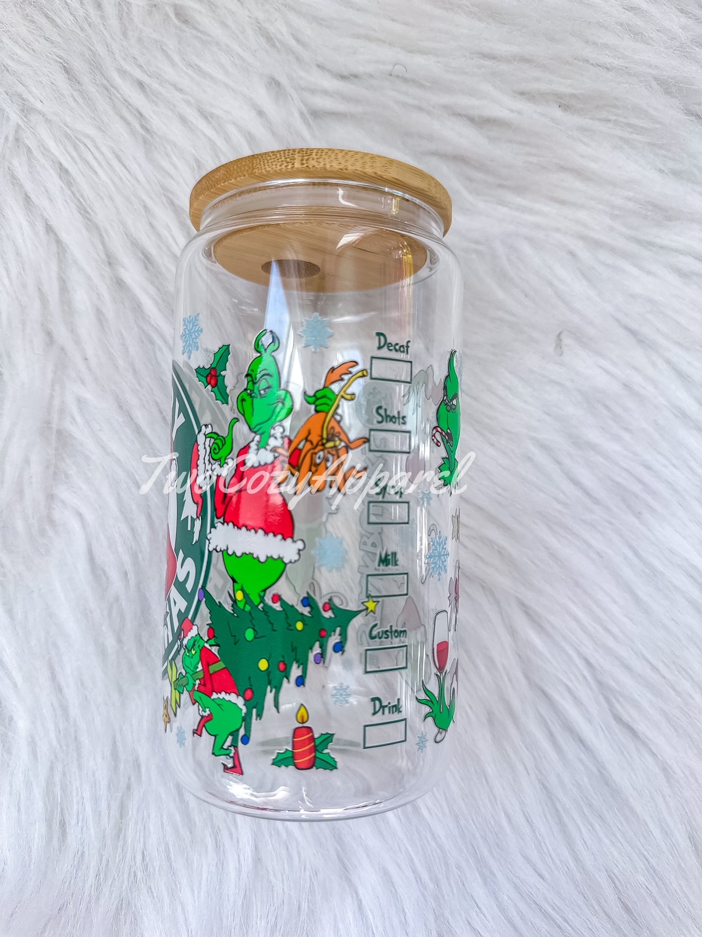 Grinchmas 16OZ Glass Cup