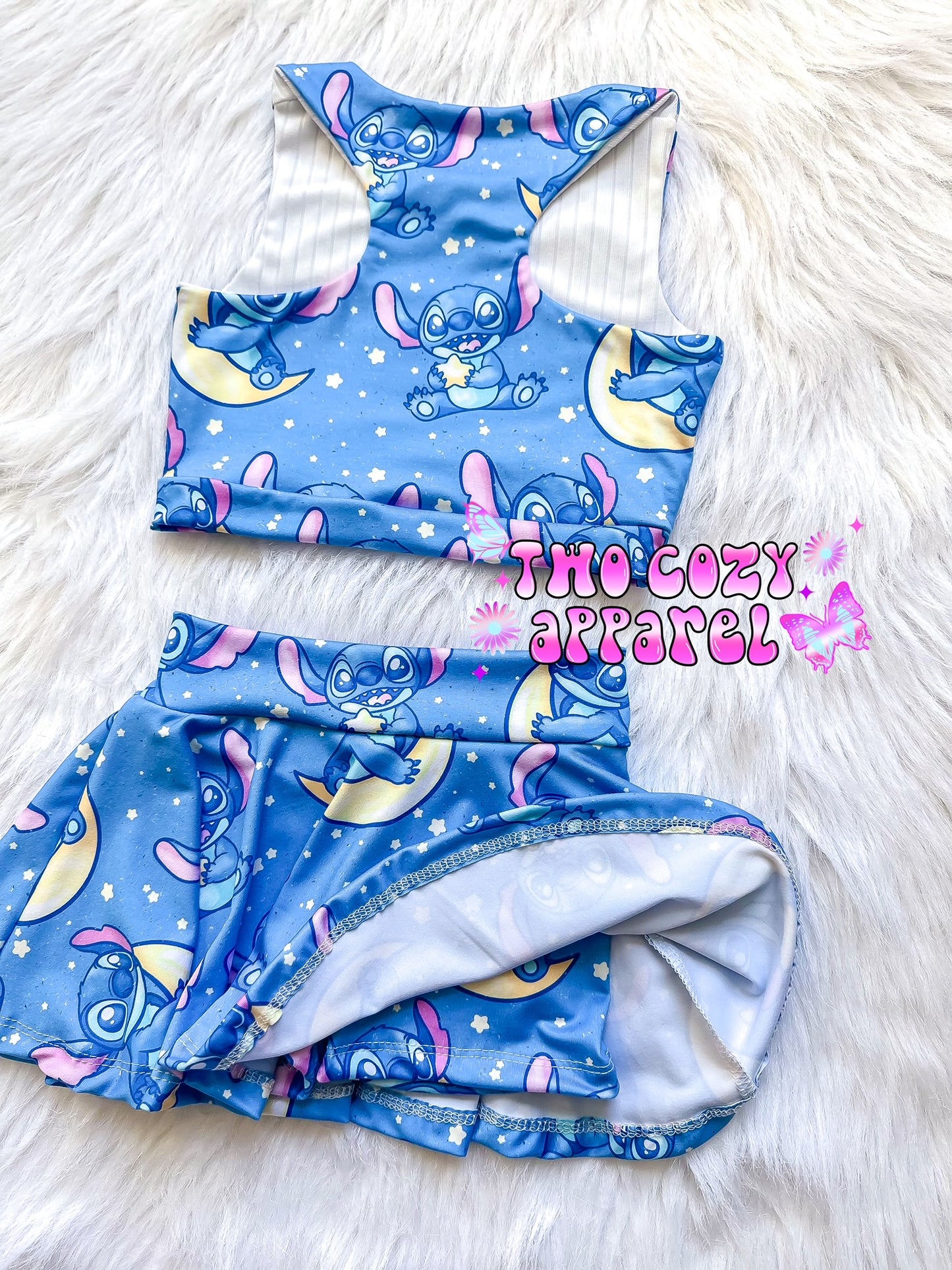 Racerback Crop/Skirted bummie SET