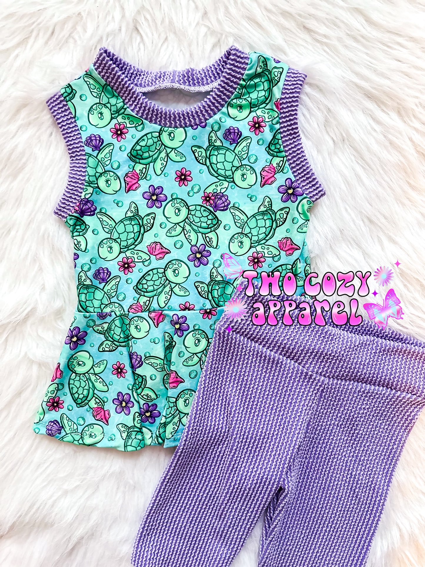 Tank Peplum/Biker Short Set