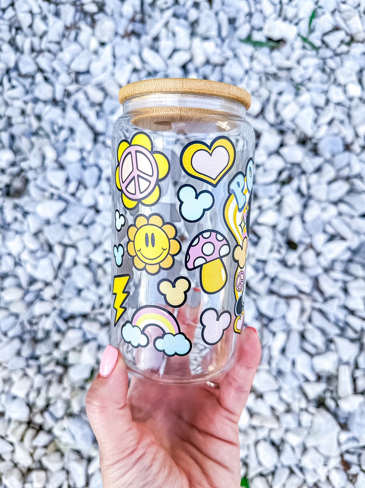 Mickey Vibes 16OZ Glass Cups