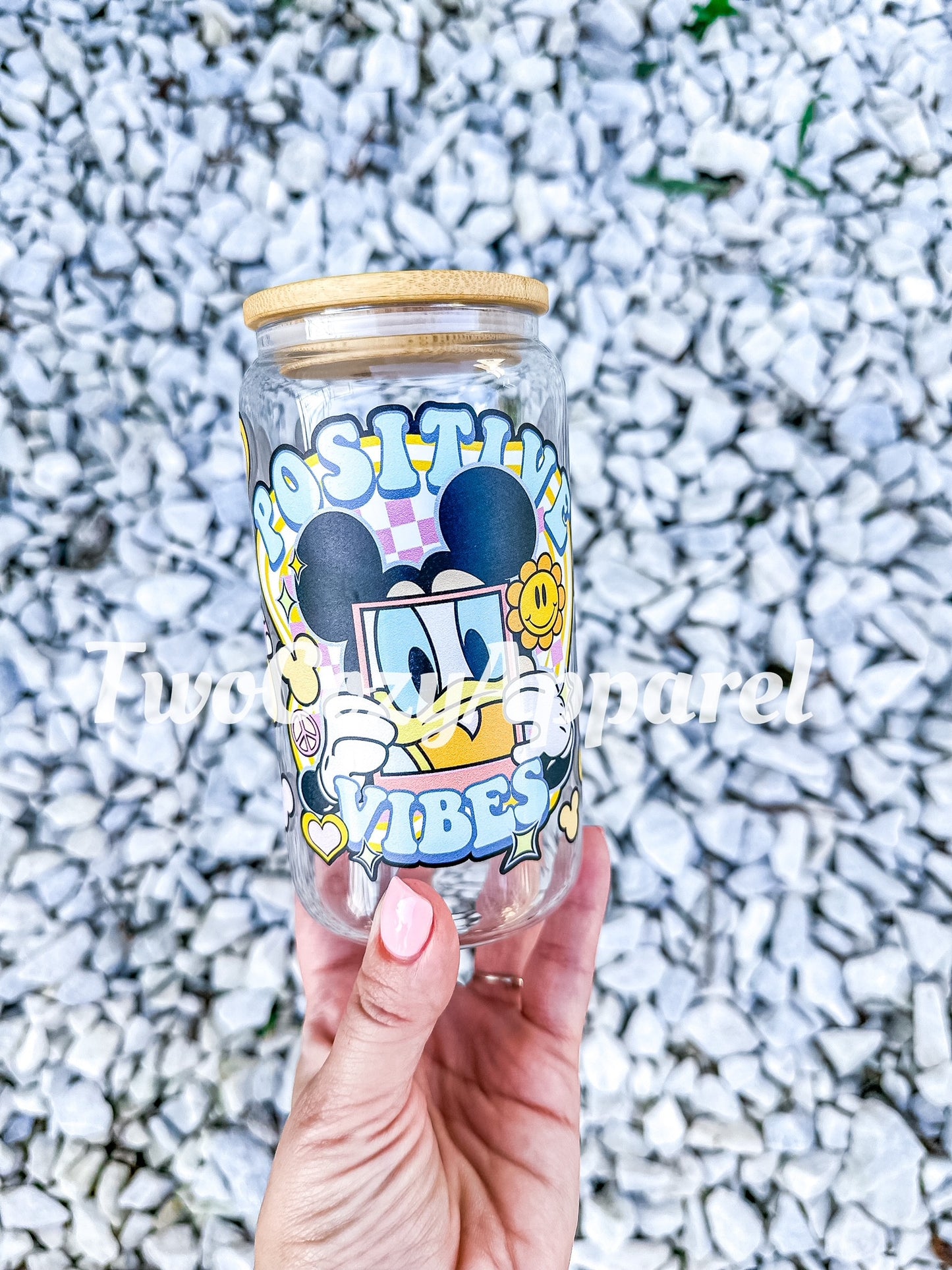 Mickey Vibes 16OZ Glass Cups